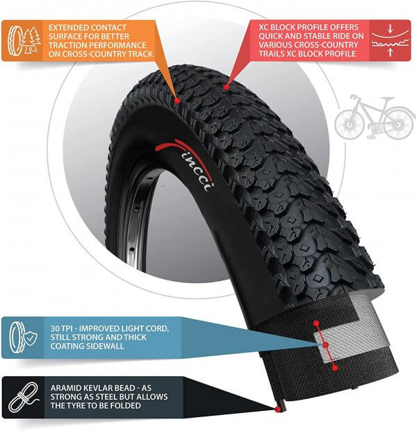 Fincci 26 x 2.125 57-559 MTB Tyre