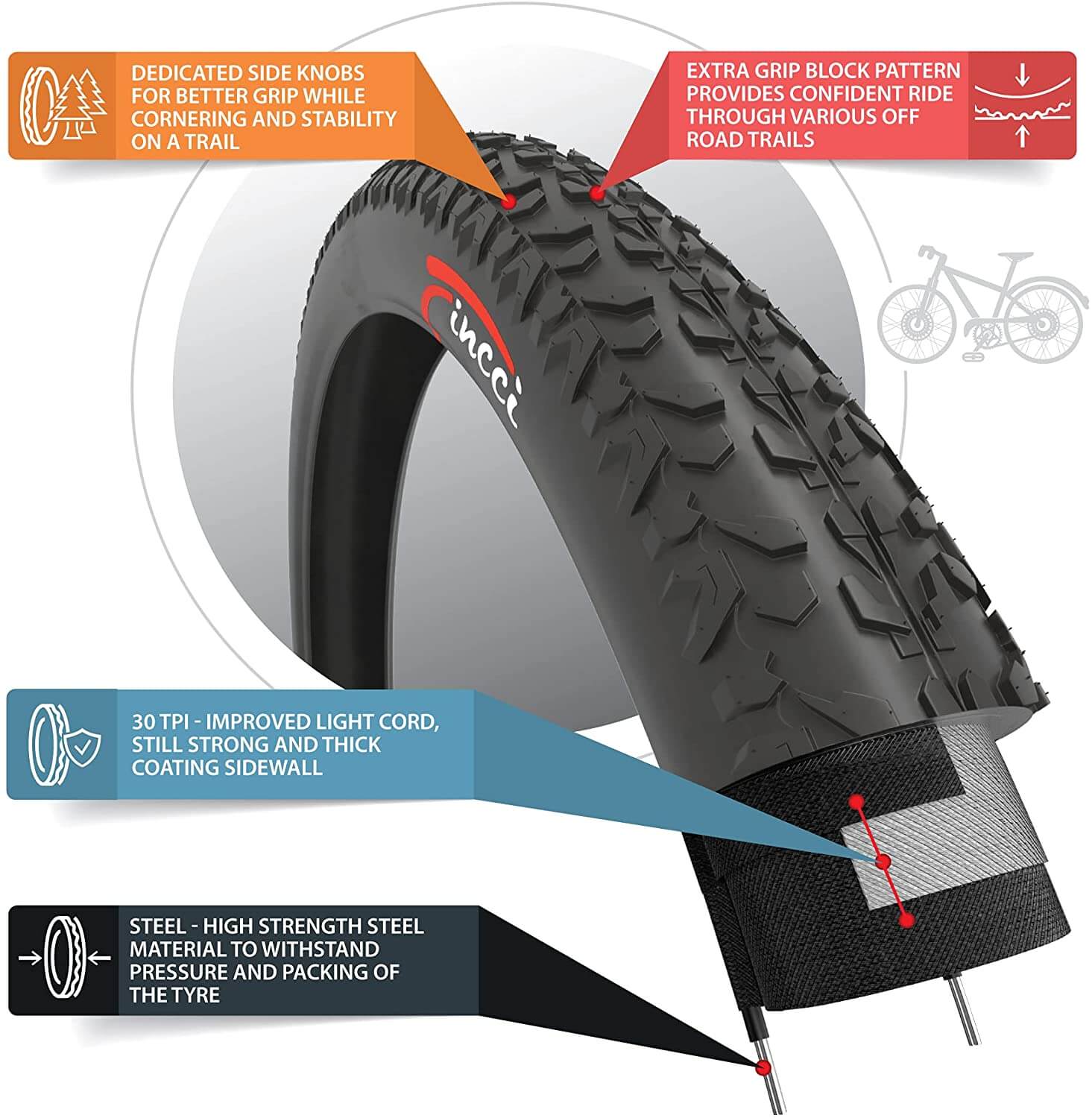 Fincci 29 x 2.0 50-622 MTB Tyre - Buy 