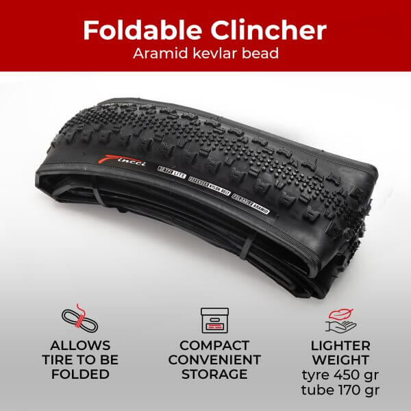 Fincci Gravel Bike Tyres 700x38c - Pair Foldable Tires 28 inch with 1mm Nylon Protection and 2x Inner Tube 40-622 Schrader Valve, 60 TPI for Electric, Hybrid, Mtb, Road and Touring Bicycles Pack of 2