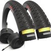 Fincci 700x38c Foldable Bike Tires with Presta Inner Tube – 40-622 – 1mm Anti-Puncture Protection – Pack of 2 – for Electric, Gravel, Road, MTB & Hybrid Bicycles